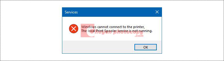 Thông báo Cannot start spooler service trên máy tính