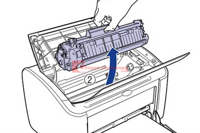 Lắp hộp mực mới cho máy in Canon 2900