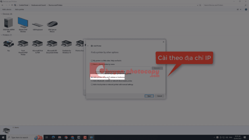 Cài theo địa chỉ IP