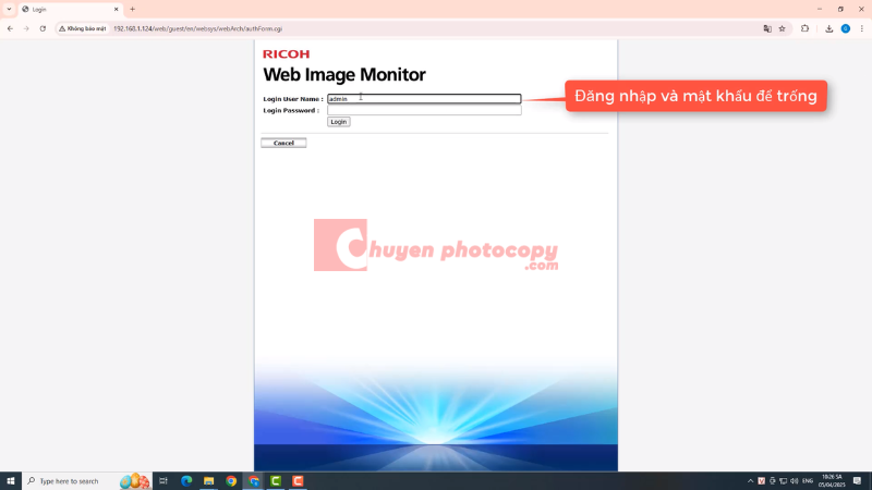 Giao diện Login