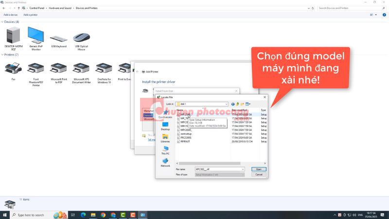 Chọn đúng model máy mình đang sài