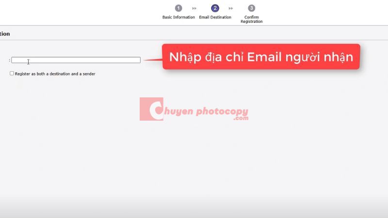 Nhập địa chỉ Email người nhận