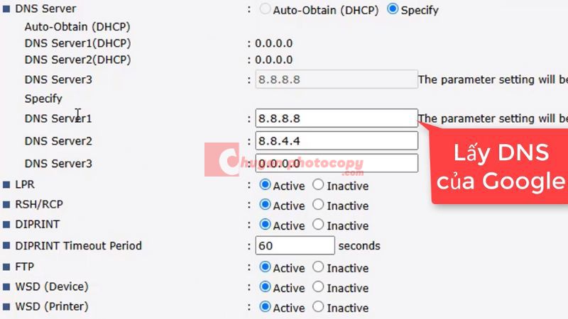 các thông số về DNS