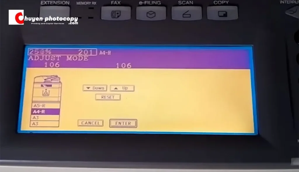 Chỉnh mực máy photocopy Toshiba các dòng e557, e657, e757, e857