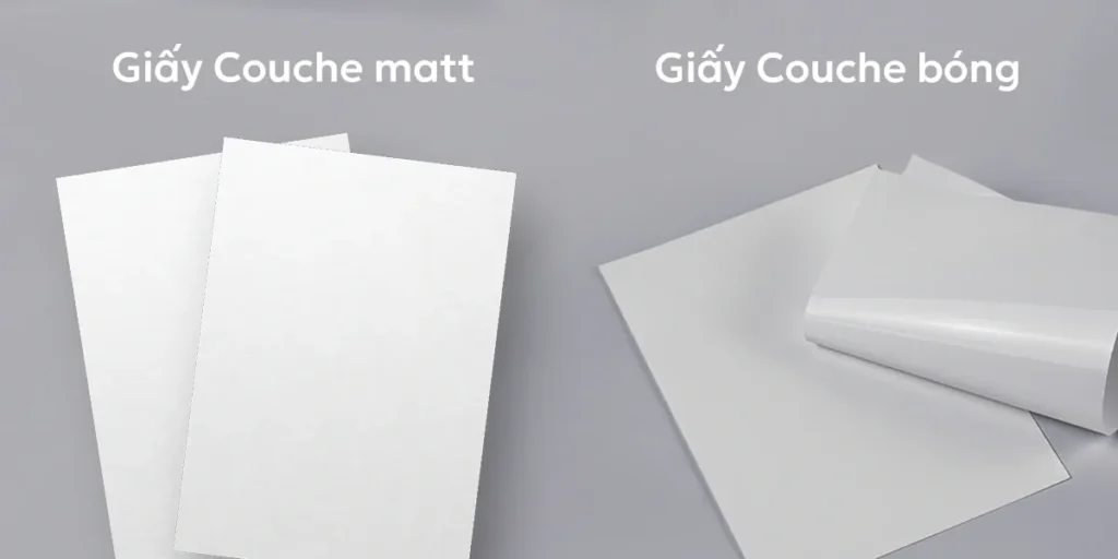 Hình ảnh mặt giấy Couche bóng và matt