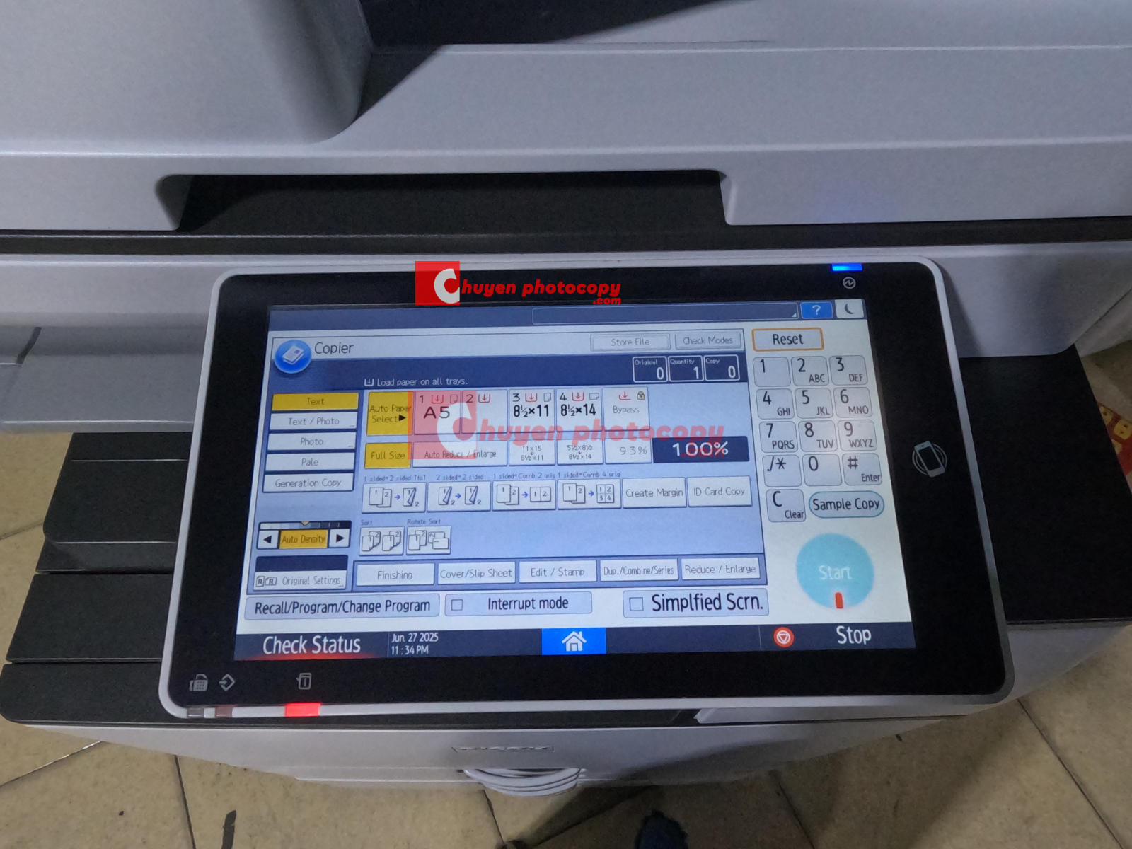 Màn hình cảm ứng của máy photocopy Ricoh IM 6000